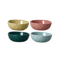 Small Embossed Stoneware Dipping Bowls By Rice DK